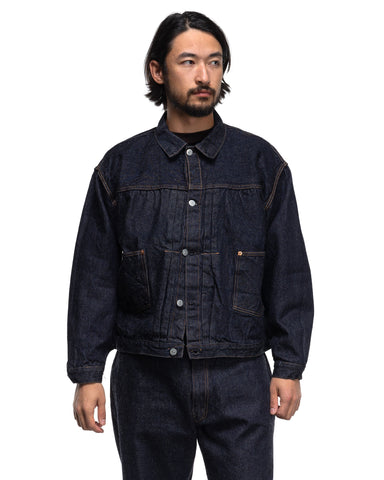 KAPTAIN SUNSHINE Denim Tracker 2P Jacket Indigo One Wash, Outerwear