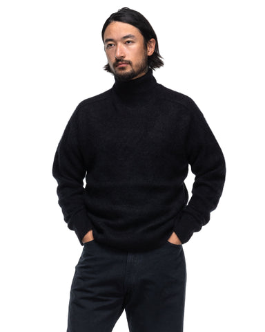 KAPTAIN SUNSHINE Royal Alpaca Knit High Neck Black, Sweaters