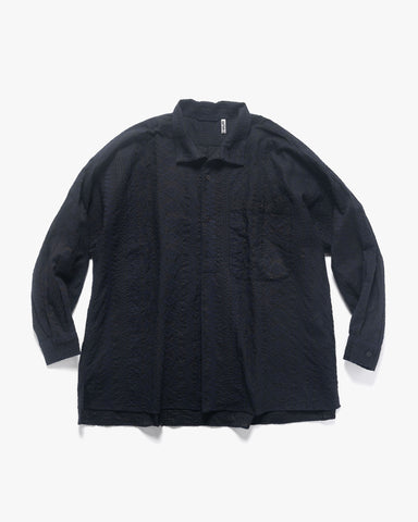 KAPTAIN SUNSHINE Standcollar Smock Navy Black, Shrits