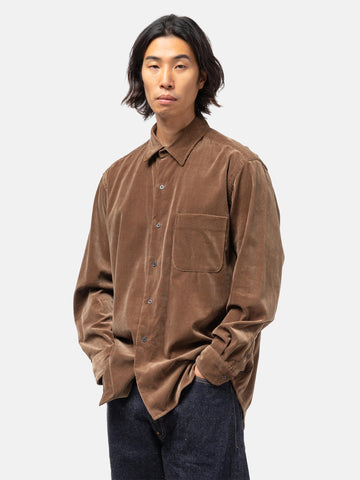KAPTAIN SUNSHINE Suvin Corduroy Regular Collared Shirt Brown, Shirts