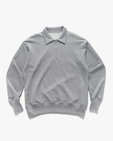 KAPTAIN SUNSHINE Suvin Sweat Halfzip Pullover Feather Grey, Sweaters