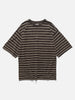 KAPTAIN SUNSHINE Twisted Stripe Jersey Half-sleeve Tee Brown Wide Stripe, T-Shirts