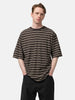 KAPTAIN SUNSHINE Twisted Stripe Jersey Half-sleeve Tee Brown Wide Stripe, T-Shirts