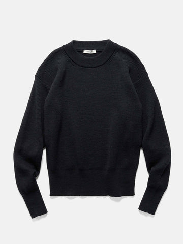 LEMAIRE Boxy Round Neck Sweater Black, Sweaters