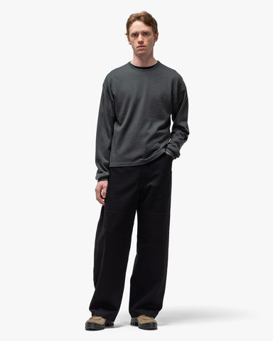 LEMAIRE Crewneck Jumper Carbon, Sweaters