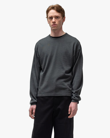 LEMAIRE Crewneck Jumper Carbon, Sweaters