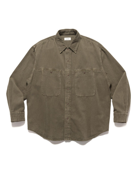 LEMAIRE Denim Shirt With Snaps Snow Olive, Outerwear