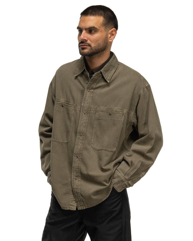 LEMAIRE Denim Shirt With Snaps Snow Olive, Shirts