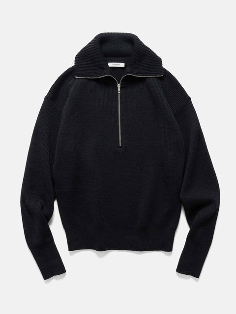 LEMAIRE Half Zip Sweater Black, Sweaters