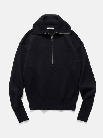 LEMAIRE Half Zip Sweater Black, Sweaters