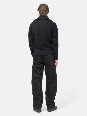 LEMAIRE Half Zip Sweater Black, Sweaters