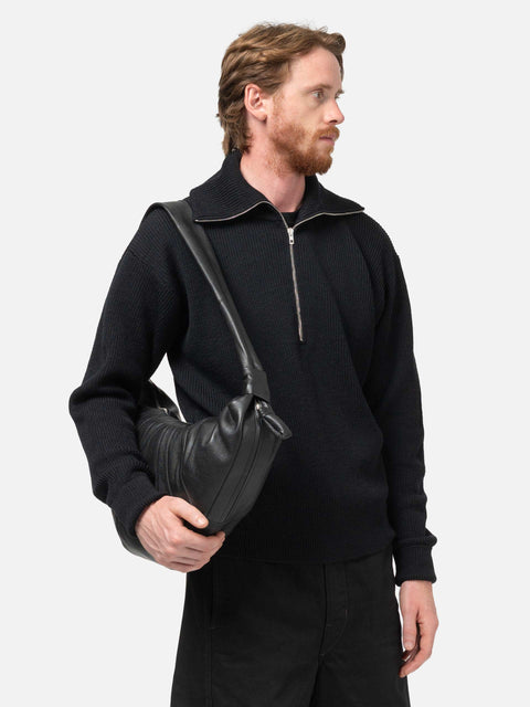 LEMAIRE Large Croissant Bag Black, Shoulder Bags