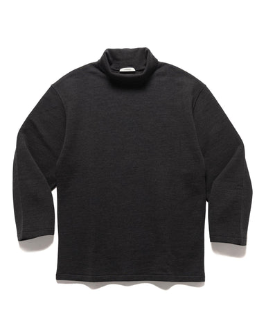 LEMAIRE Mock Neck Sweatshirt Anthracite Melange, Sweaters