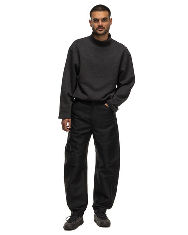 LEMAIRE Mock Neck Sweatshirt Anthracite Melange, Sweaters