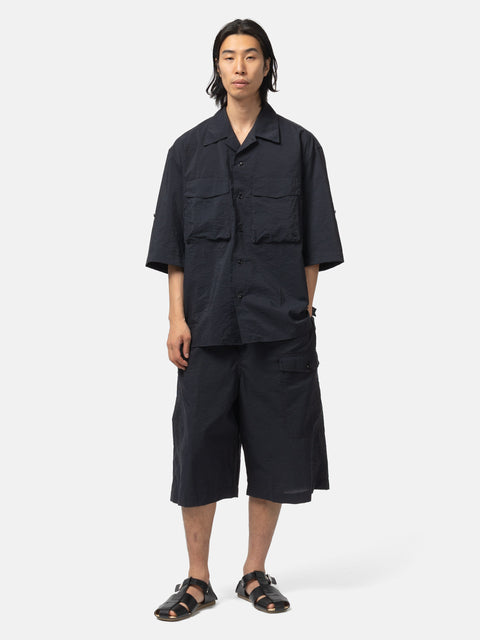 LEMAIRE Short Sleeve Utility Shirt Squid Ink, Shirts