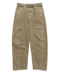 LEMAIRE Twisted Belted Pants Denim Snow Olive, Bottoms