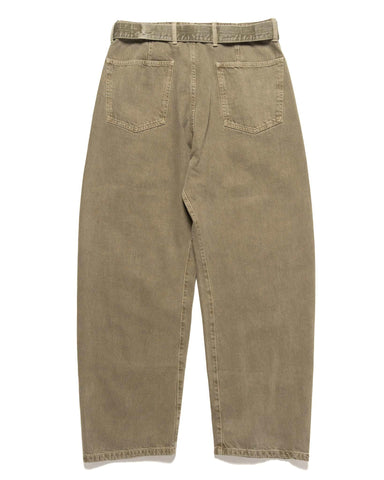 LEMAIRE Twisted Belted Pants Denim Snow Olive, Bottoms