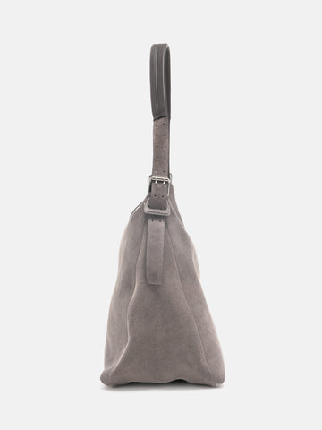 Side view of the LEMAIRE Belted Hobo Bag Mink
