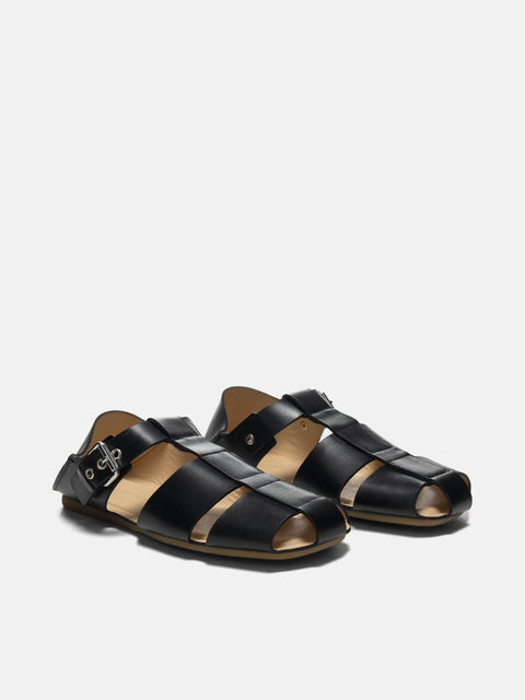 LEMAIRE Fisherman Slip On Sandals Black, Shoes