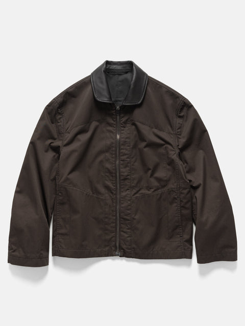 LEMAIRE Leather Collar Blouson Restretto Brown, Jackets