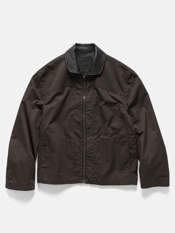 LEMAIRE Leather Collar Blouson Restretto Brown, Jackets
