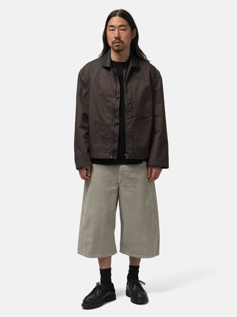LEMAIRE Leather Collar Blouson Restretto Brown, Jackets