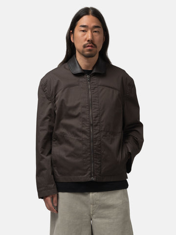 LEMAIRE Leather Collar Blouson Restretto Brown, Jackets