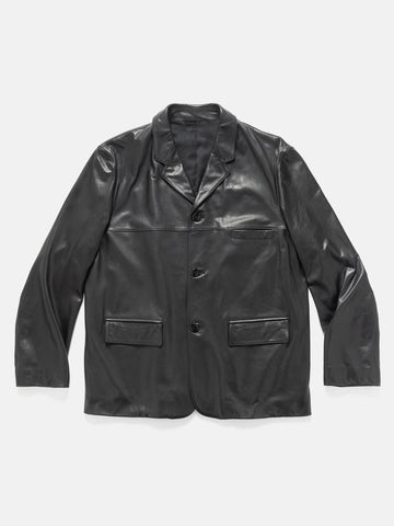 LEMAIRE Leather SB Jacket Black, Leather Jackets