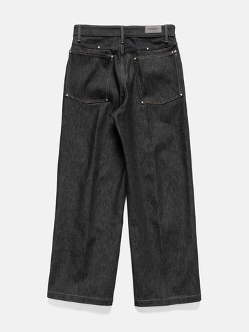 Flat shot of the back of the LEMAIRE Wide Pants With Studs Slate
