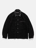 LEMAIRE Workwear Overshirt with Leather Collar Black, Jackets