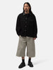 LEMAIRE Workwear Overshirt with Leather Collar Black, Jackets