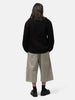 LEMAIRE Workwear Overshirt with Leather Collar Black, Jackets