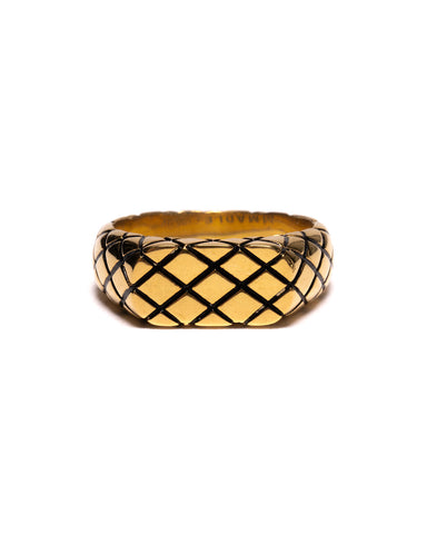 MAPLE Quilted Signet Ring Slim 14K Gold Plated, Accessories