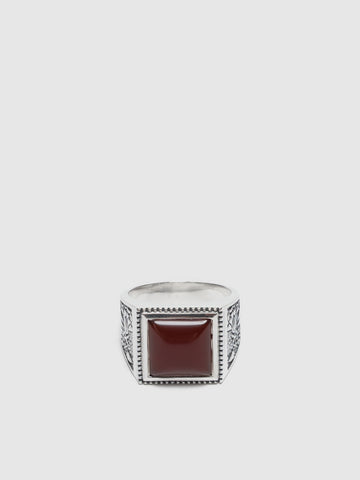 Maple Buick Ring Red Garnet Silver 925, Jewelry