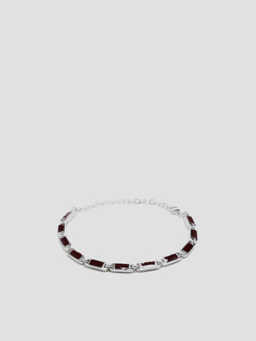 MAPLE Poncho Bracelet Silver 925/Blood Red (Adjustable), Jewelry