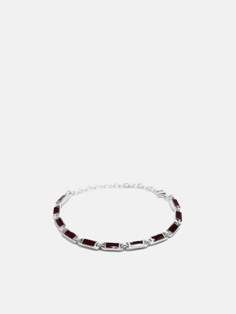 MAPLE Poncho Bracelet Silver 925/Blood Red (Adjustable), Bracelets
