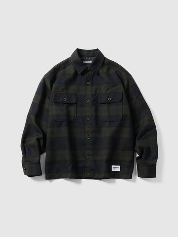 Neighborhood CPO Shirt LS Green Check, Shirts