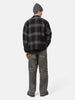 rear view of model wearing NEIGHBORHOOD Buffalo Check Shirt LS Gray