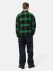 rear view of model wearing of the NEIGHBORHOOD Buffalo Check Shirt LS Green