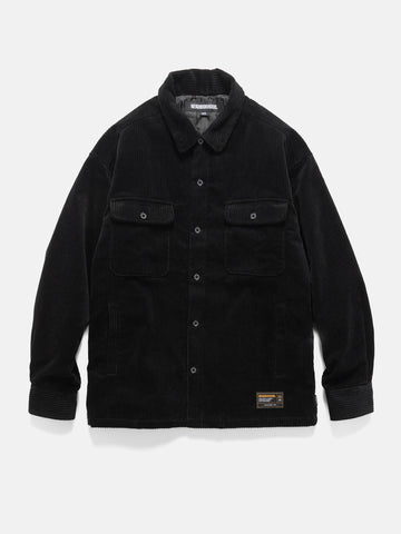 Flat shot of the NEIGHBORHOOD Corduroy CPO Shirt LS Black