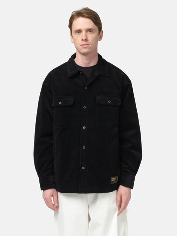 Half body shot of the NEIGHBORHOOD Corduroy CPO Shirt LS Black