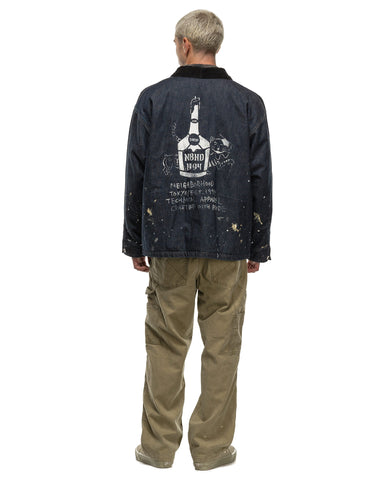 Neighborhood Corduroy Collar Washed Coverall Jacket Indigo, Outerwear