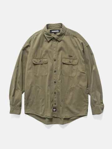 Neighborhood Garment Dyed Shirt LS Olive Drab, Shirts