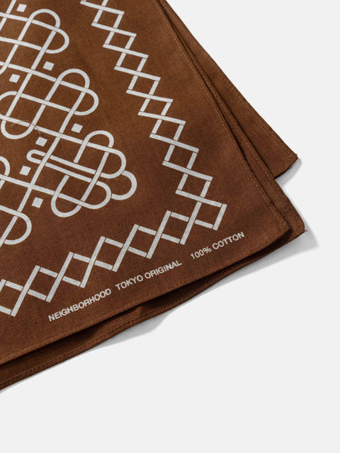 Neighborhood Line Pattern Bandana Brown, Bandanas