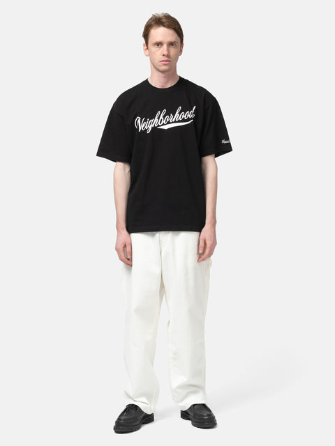 Full body view of model wearing the NEIGHBORHOOD NH Tee SS-2 Black