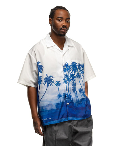 Palm Tree Hawaiian Shirt SS Blue - HAVEN