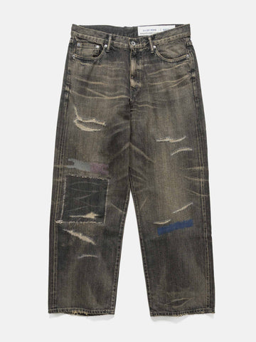 Flat shot of NEIGHBORHOOD Savage Denim DP Wide Pants Black