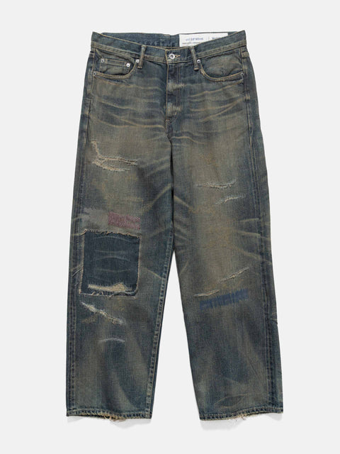 Flat shot of NEIGHBORHOOD Savage Denim DP Wide Pants Indigo