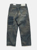 Flat shot of the back of the  NEIGHBORHOOD Savage Denim DP Wide Pants Indigo