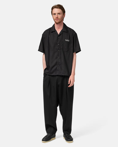 Neighborhood Solid-Color Hawaiian Shirt SS Black, Shirts